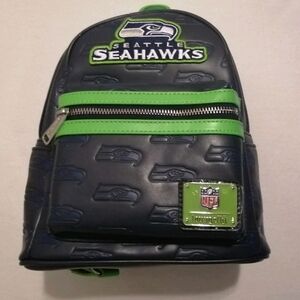 Loungefly Navy and Green Seahawks Backpack